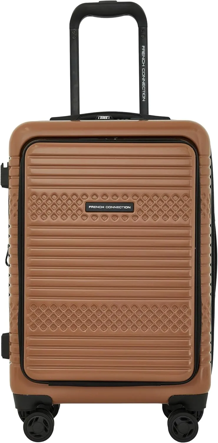 French Connection 5 Piece Mersai Luggage Travel Set, Warm Truffle