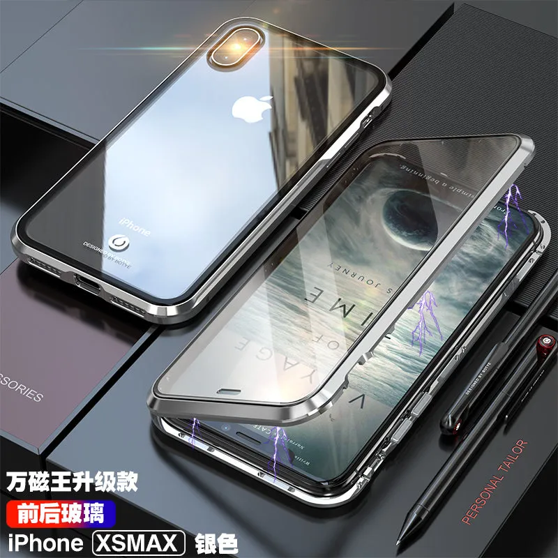 Front   Back Tempered Glass 360 Full Magnetic Case for iPhone X XS MAX XR