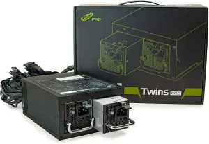 FSP Twins Pro 900W Redundant Power Supply ATX PS2 1 1 Dual Module, 80 Plus Gold Hot Swappable Digital Power Supply with Guardian Monitor Software FSP900-50REB (Twins Pro 900)