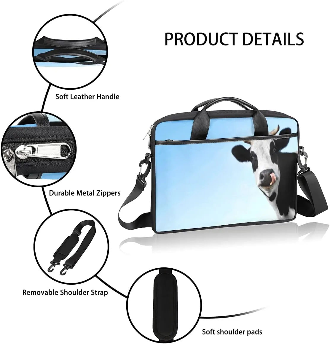 Fun Letters Doodles Laptop Shoulder Messenger Bag Waterproof Laptop Briefcase with Handle and Padded Strap Case Sleeve