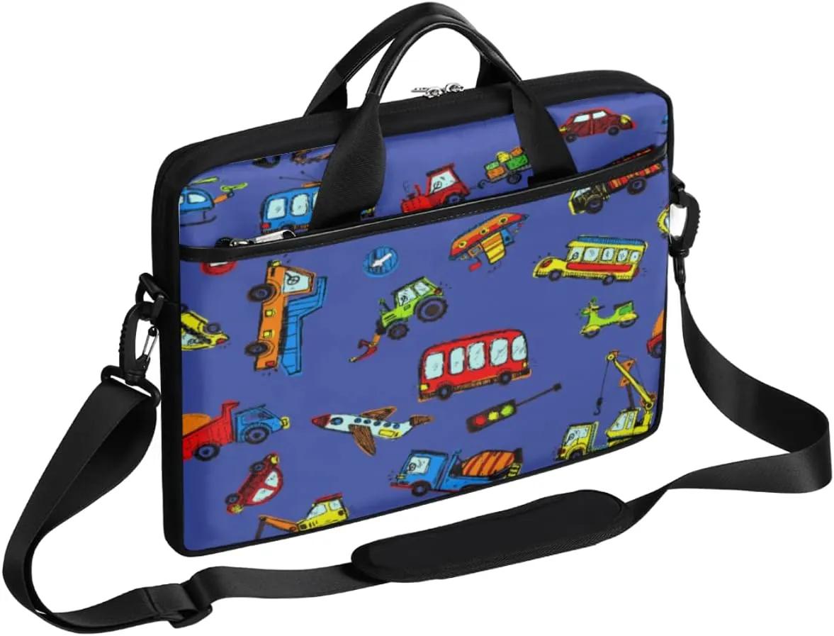 Fun Letters Doodles Laptop Shoulder Messenger Bag Waterproof Laptop Briefcase with Handle and Padded Strap Case Sleeve