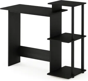 Furinno Efficient Home Laptop Notebook Computer Desk with Square Shelves, Americano/Black