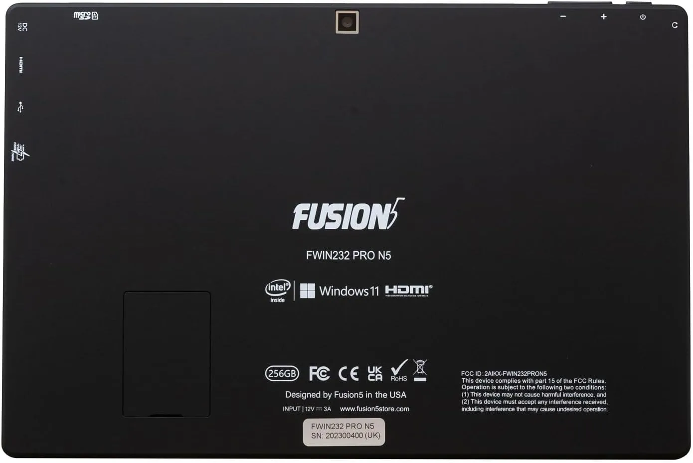 Fusion5 10.1" Windows 11 Full HD Tablet PC - FWIN232 PRO N5 Ultra Slim Tablet Computer - 8GB RAM, 256GB SSD Storage, N100 Quad-Core CPU, 10 Inch, 5G WiFi, HD Webcam, Micro HDMI, Expandable Storage
