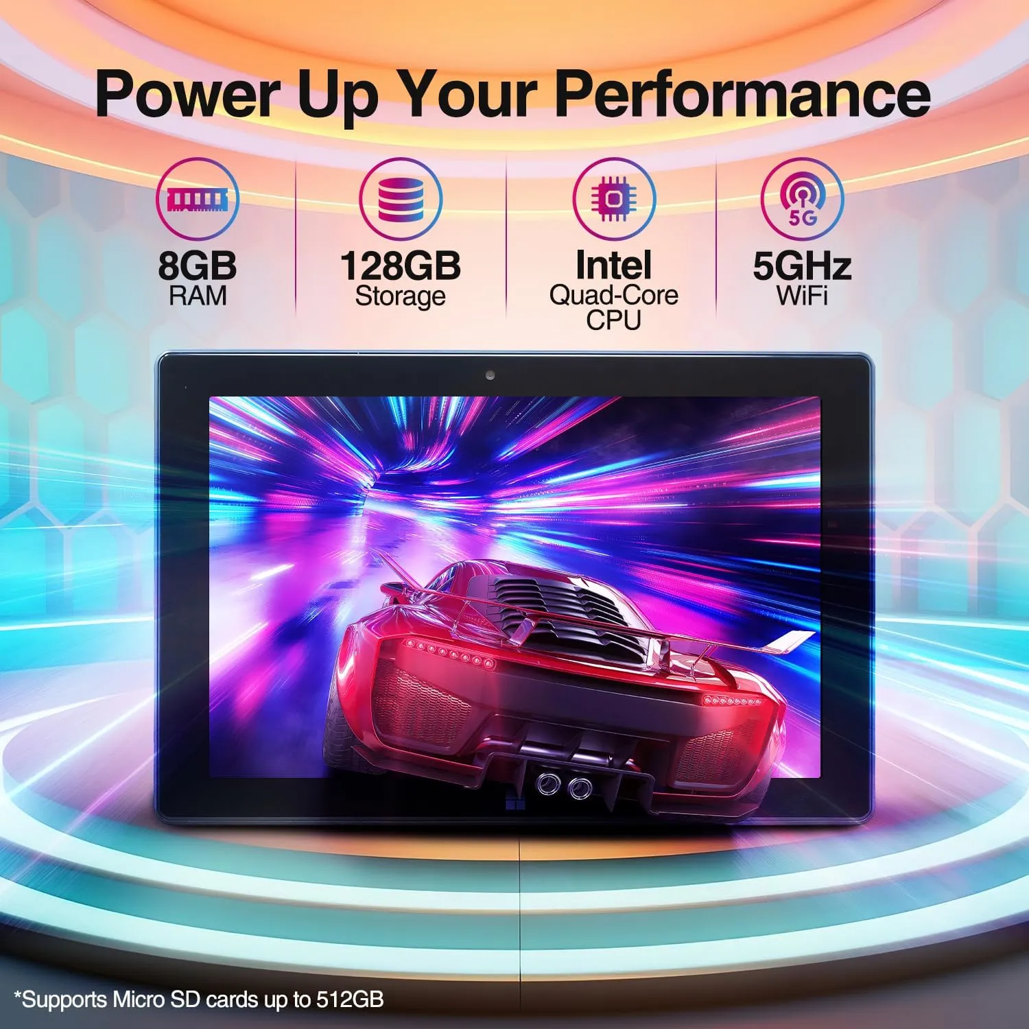 Fusion5 10.1" Windows 11 Tablet PC - FWIN232 Plus Ultra Slim Windows Tablet Computer - 8GB RAM, Full HD 10 Inch Display, 5G WiFi, Quad-Core CPU, USB 3.0, Micro HDMI, Dual Cameras, Bluetooth
