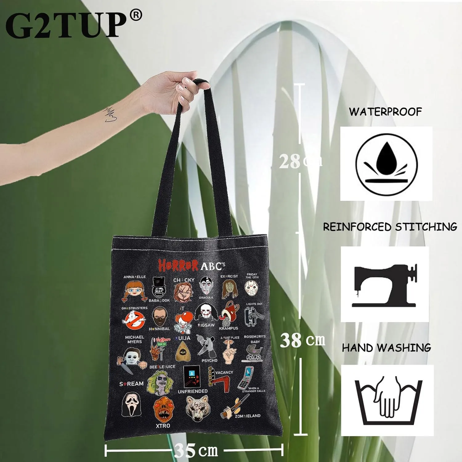 G2TUP Michael & Killer Tote Bag Horror Clown Fans Gift Hannibal Horror Movies Characters Shoulder Bag Scary Movies Merch