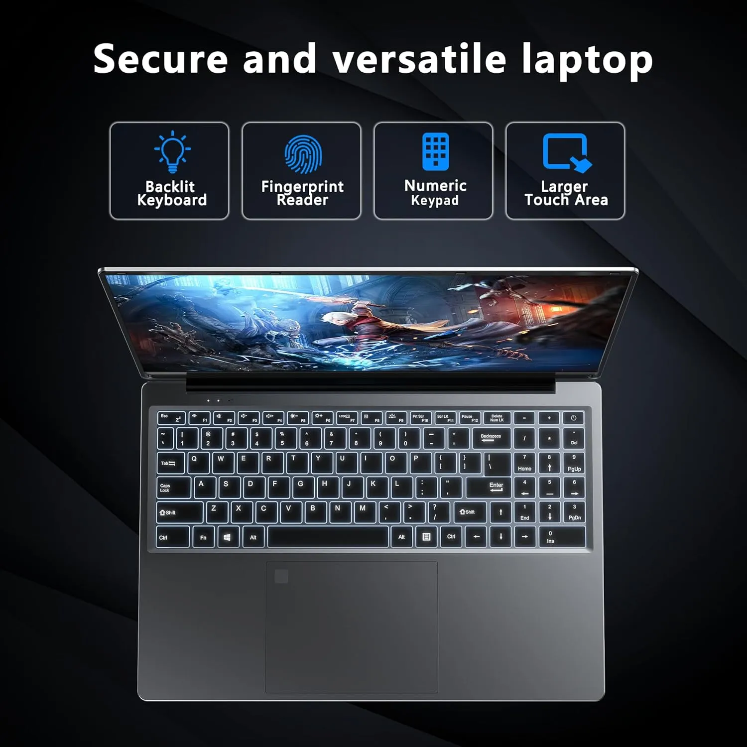 Gaming Laptop, 16 Inch FHD Display (1920 x 1200), N95 Laptop Computer (up to 3.4GHz), 16GB RAM 512GB SSD, Supports 180 Angle Opening, Bluetooth, Backlit Keyboard, Windows 11 Pro