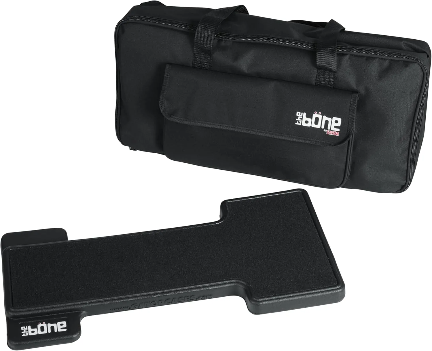 Gator Cases Bone Molded Polyethylene Guitar Pedal Board with Lightweight Carry Bag; USA Made, 23.75" x 10.25" x 2" (G-BONE)