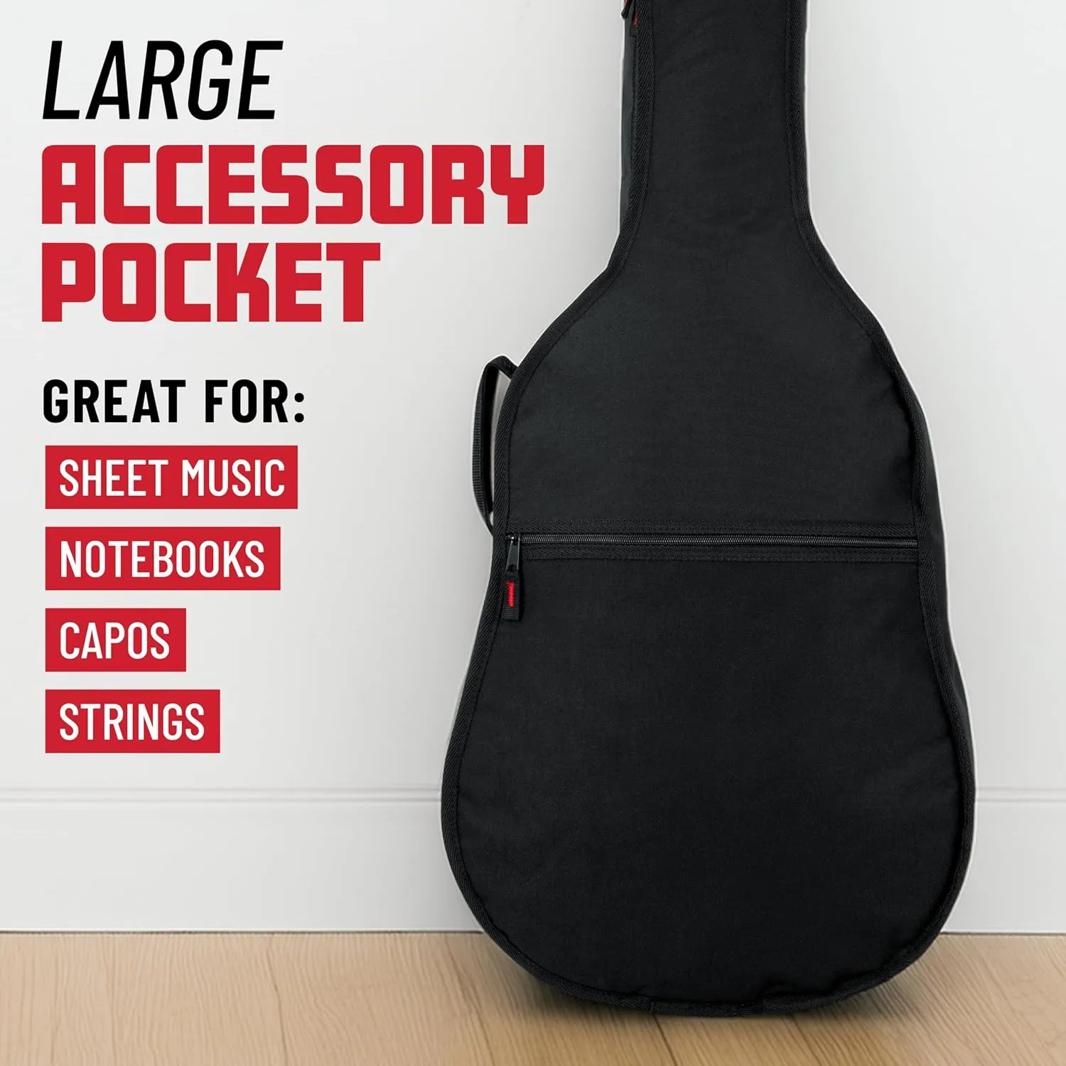 Gator Cases Foam Padded Acoustic Guitar Gig Bag, Fits Dreadnought Style Acoustic Guitars up to 41.9" in Length (GBE-DREAD)