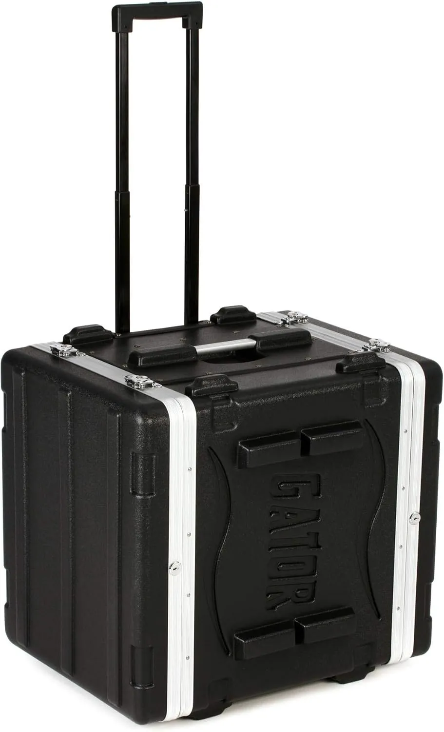 Gator Cases Lightweight Rolling 8U Rack Case with Heavy Duty Latches, Retractable Tow Handle, and Recessed Wheels, Standard 19.25" depth (GRR-8L)