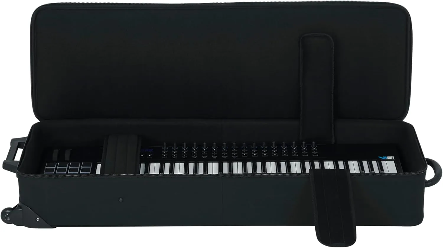 Gator Cases Lightweight Rolling Keyboard Case for Slim 61 Note Keyboards and Electric Pianos (GK-61-SLIM)