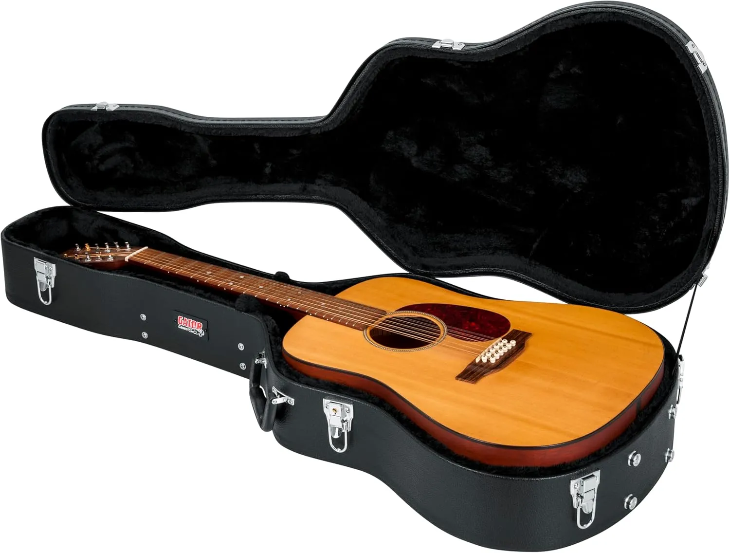 Gator Cases Traditonal Series Hard-Shell Wood Case for 6 or 12-String Dreadnought Style Acoustic Guitars, (GWE-DREAD 12)