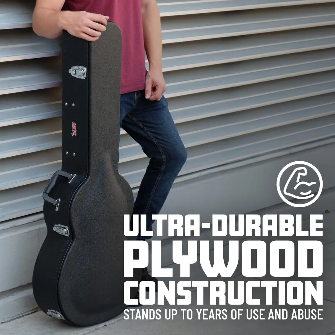 Gator Cases Traditonal Series Hard-Shell Wood Case for 6 or 12-String Dreadnought Style Acoustic Guitars, (GWE-DREAD 12)