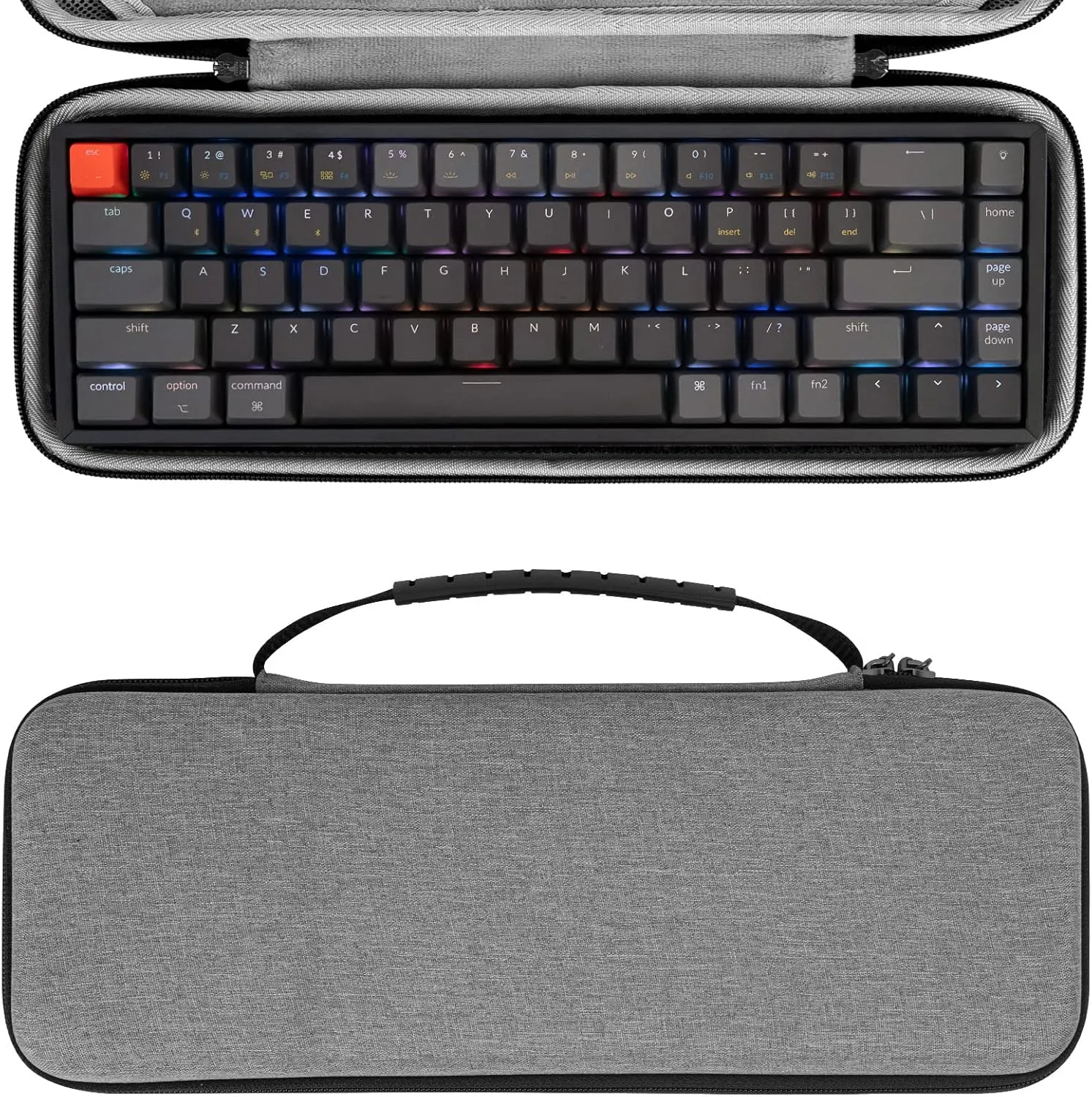 Geekria Compact Keyboard Case, Hard Shell Travel Carrying Bag, Compatible with RK Royal KLUDGE RK68, Keychron K6, Keychron K6 Pro, Keychron k7, Keychron k7 Pro