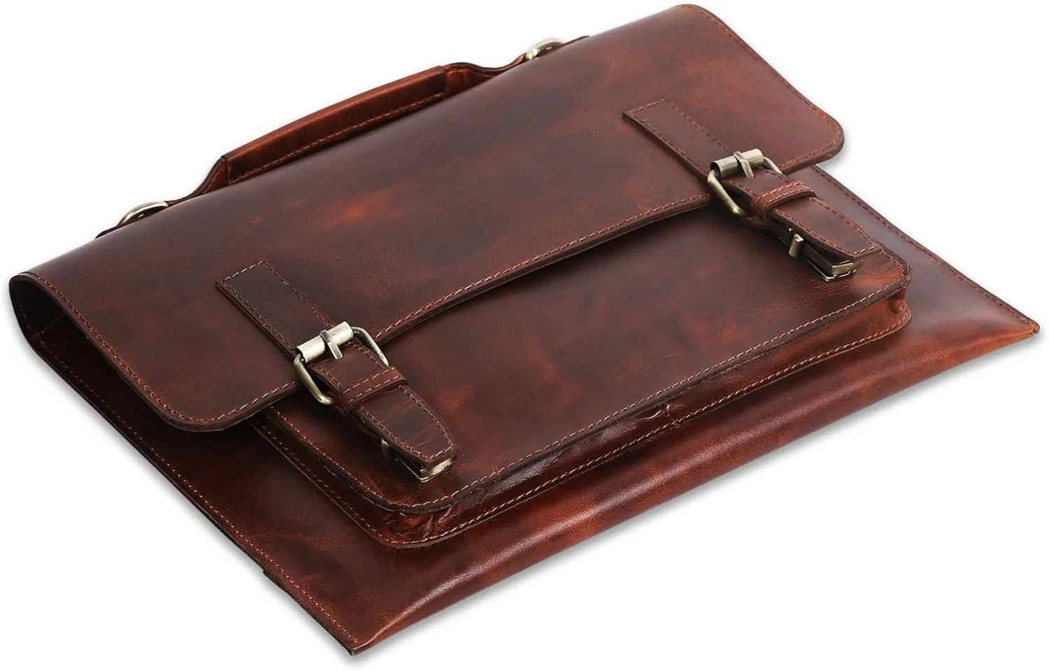 Genuine Leather Laptop Bag 14" Computer Messenger Shoulder Bag Briefcase Office Bag Travel Satchel Sleeve Bags
