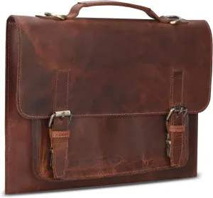 Genuine Leather Laptop Bag 14" Computer Messenger Shoulder Bag Briefcase Office Bag Travel Satchel Sleeve Bags