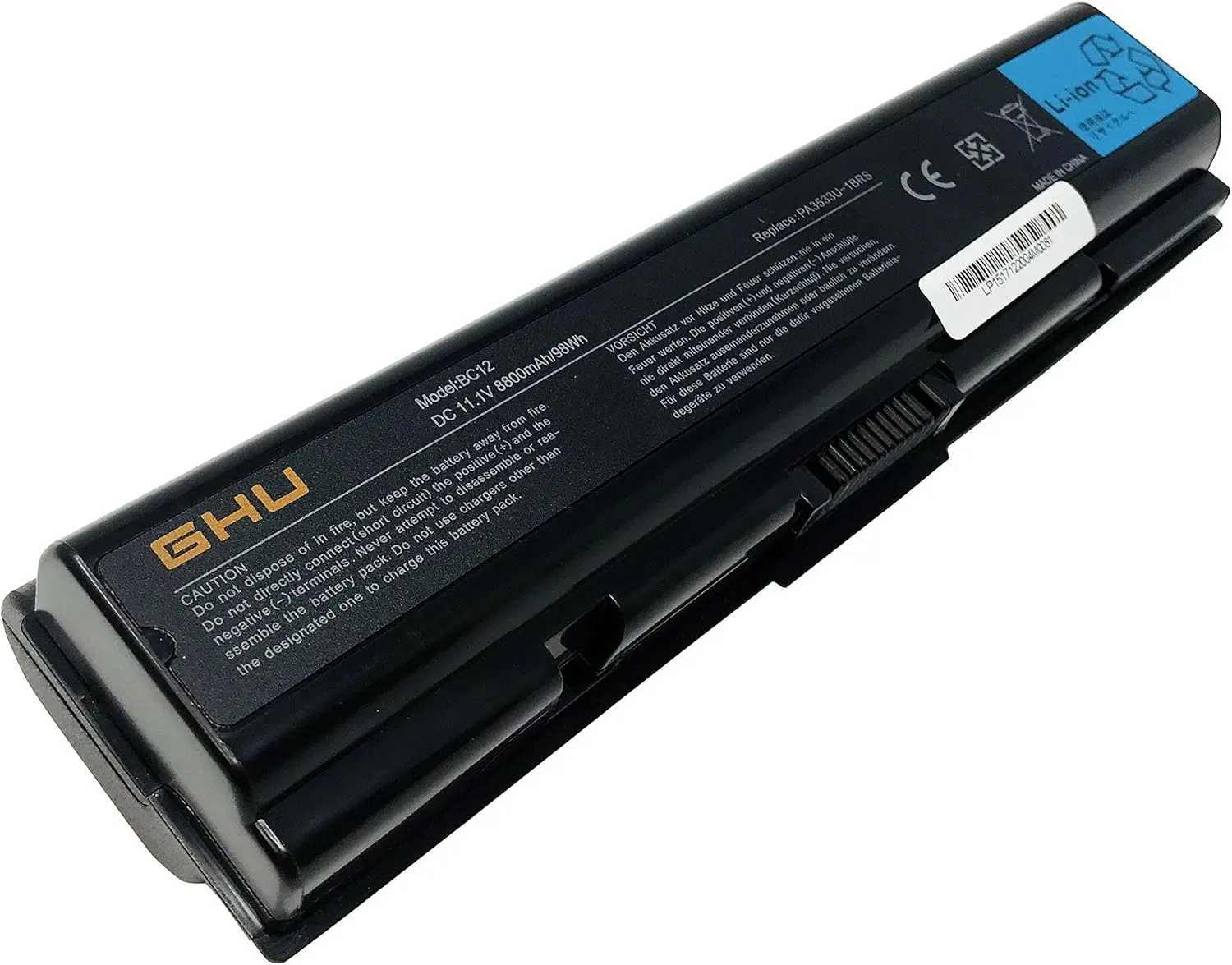 GHU New Battery 98 WH PA3727U-1BAS PA3727U-1BRS Compatible for Toshiba Satellite A200 A205 A210 A305 A505 L305 L455 L500 L505 PA3533U-1BRS PA3533U-1BAS PA3534U-1BAS PA3534U-1BRS PA3535U-1BAS