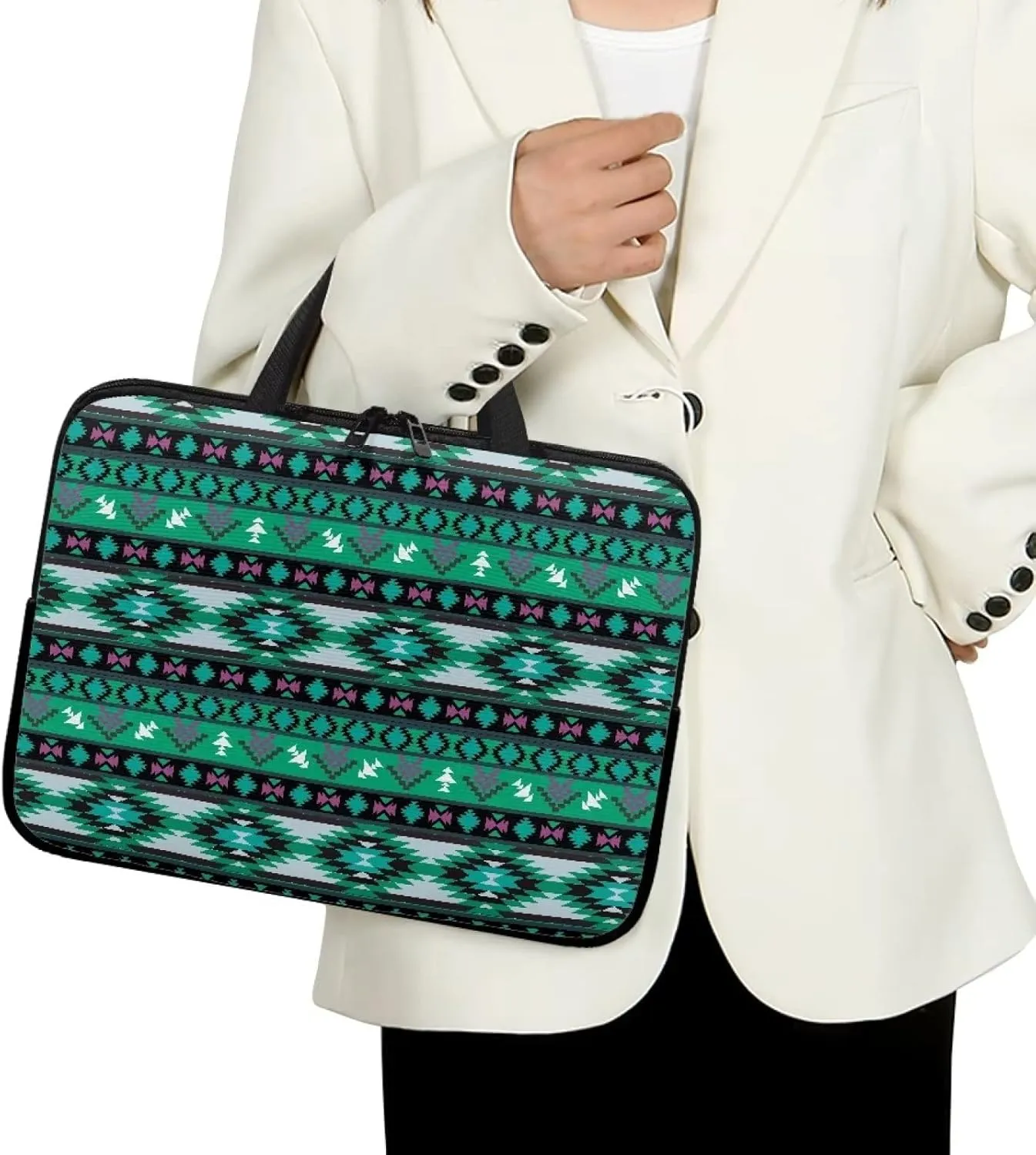 Gomyblomy Aztec Tribe Computer Briefcase, 15 Inch Laptop Waterproof Sleeve, Waterproof Handbag for Travel/Business/School