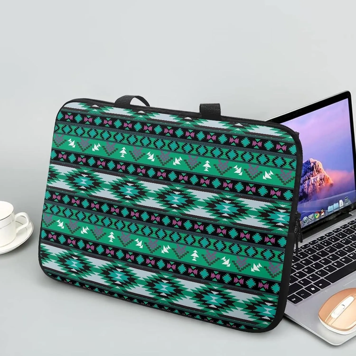 Gomyblomy Aztec Tribe Computer Briefcase, 15 Inch Laptop Waterproof Sleeve, Waterproof Handbag for Travel/Business/School