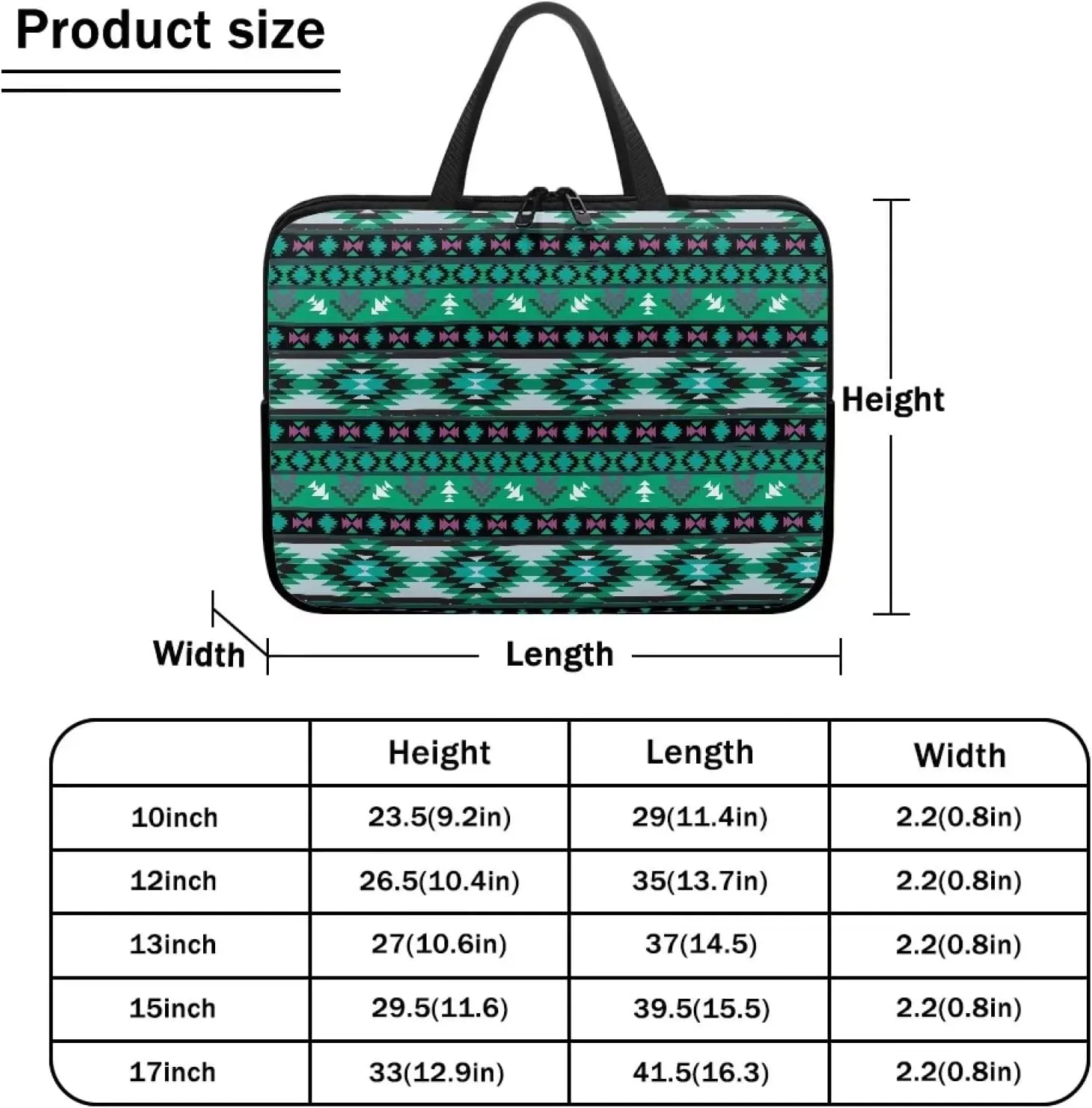 Gomyblomy Aztec Tribe Computer Briefcase, 15 Inch Laptop Waterproof Sleeve, Waterproof Handbag for Travel/Business/School