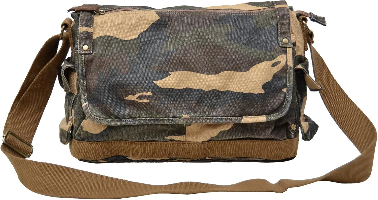 GOOTIUM Canvas Messenger Bag - Vintage Cross Body Shoulder Satchel