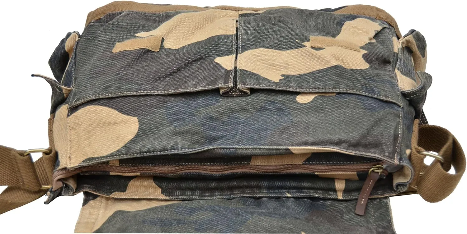 GOOTIUM Canvas Messenger Bag - Vintage Cross Body Shoulder Satchel