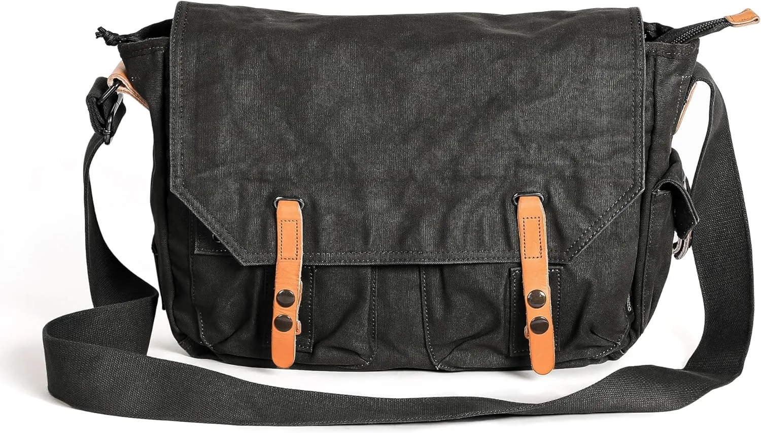 Gootium Canvas Messenger Bag - Vintage Shoulder Bag 16" Laptop Sleeve Bag Courier Style Purse Crossbody Campus Work Bag