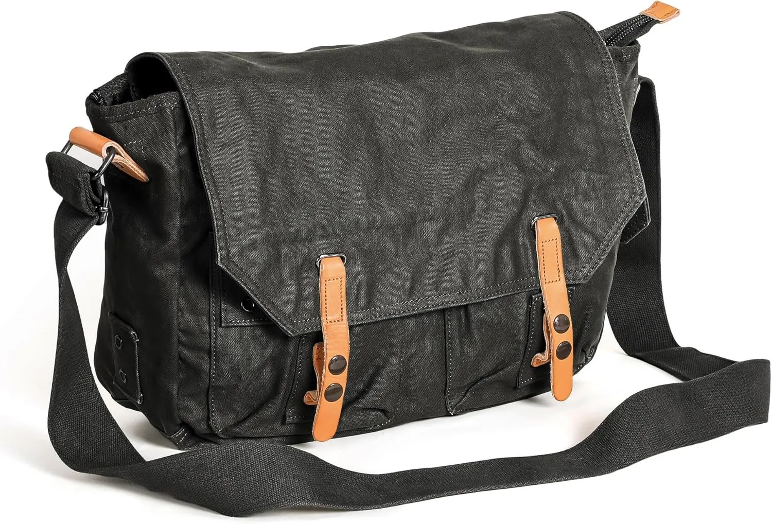 Gootium Canvas Messenger Bag - Vintage Shoulder Bag 16" Laptop Sleeve Bag Courier Style Purse Crossbody Campus Work Bag