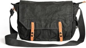 Gootium Canvas Messenger Bag - Vintage Shoulder Bag 16" Laptop Sleeve Bag Courier Style Purse Crossbody Campus Work Bag