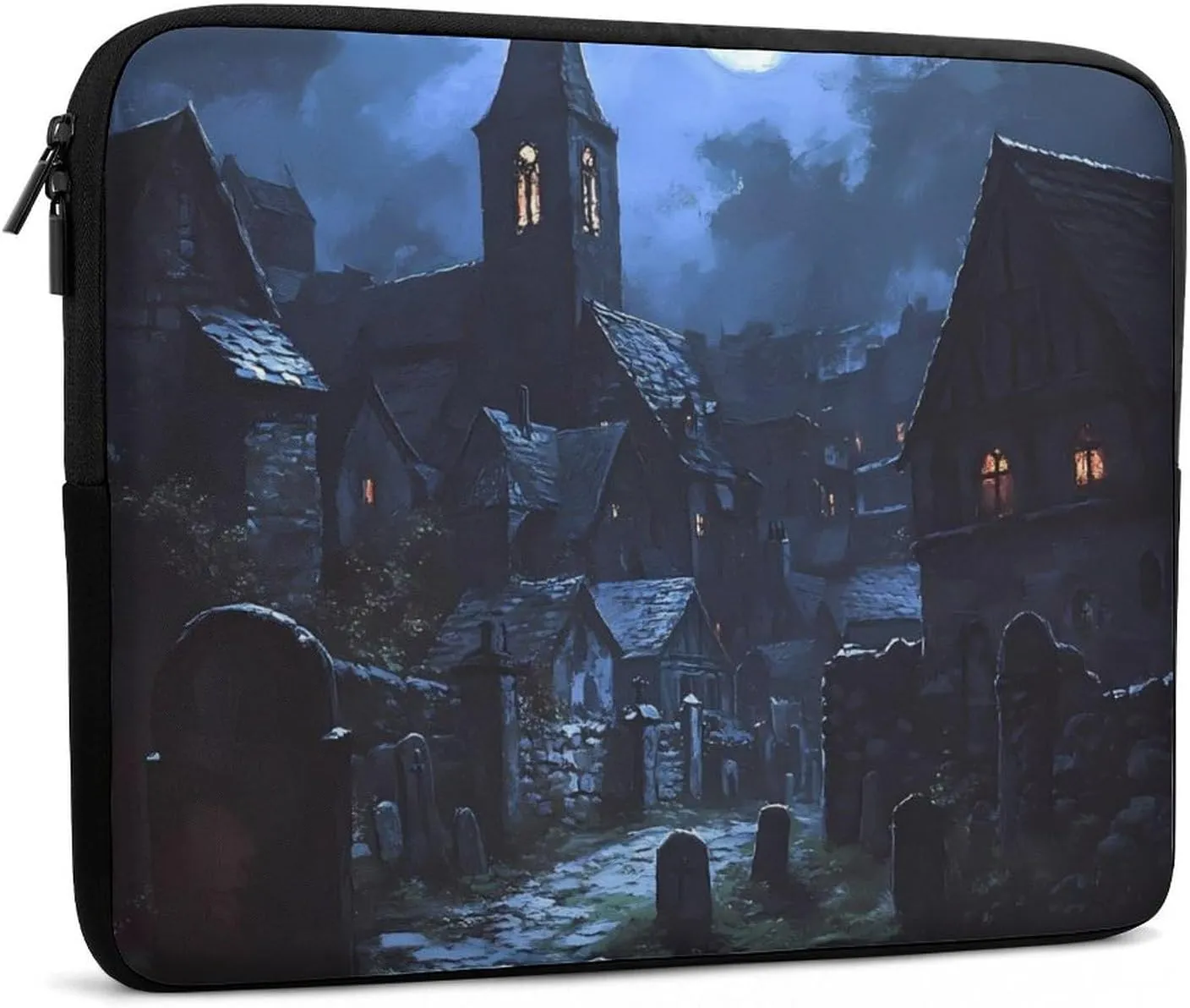 Gothic Architecture Church Cemetery Fashion Laptop Sleeve Bag Computer Carrying Case for Business Office Travel