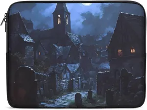 Gothic Architecture Church Cemetery Fashion Laptop Sleeve Bag Computer Carrying Case for Business Office Travel