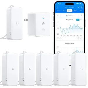 GoveeLife WiFi Hygrometer Thermometer 6 Pack, Smart Room Thermometer Indoor with App Notifications, 2-Year Free Data Storage Export, Temperature and Humidity Monitor, Wine Cellar, Basements