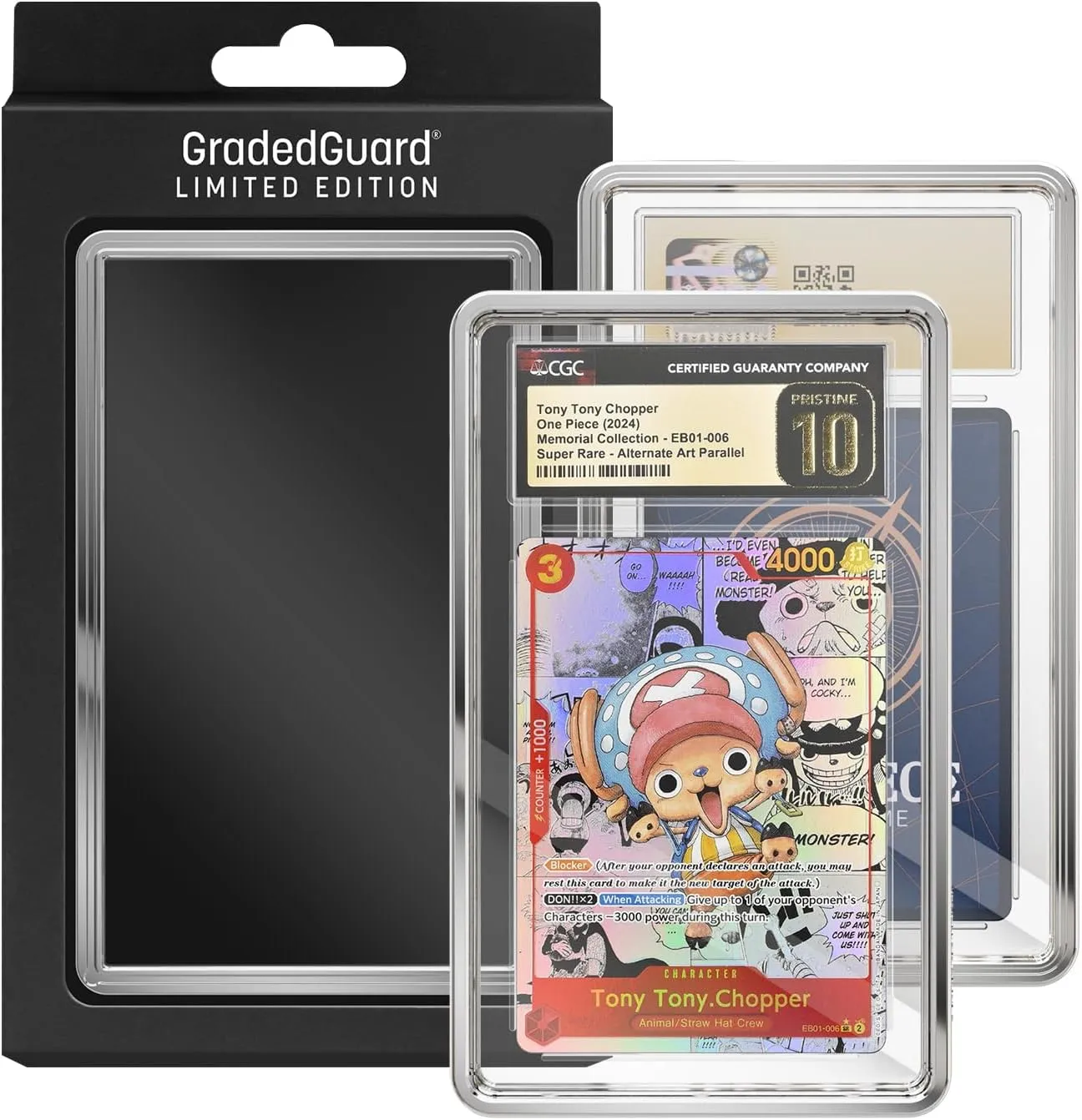 Graded Card Guard Case for Standard CGC Slab Case | Metallic Colors | High Gloss Finish | Stackable | Made to Fit CGC | Solid TPU and PC Design. (Silver)