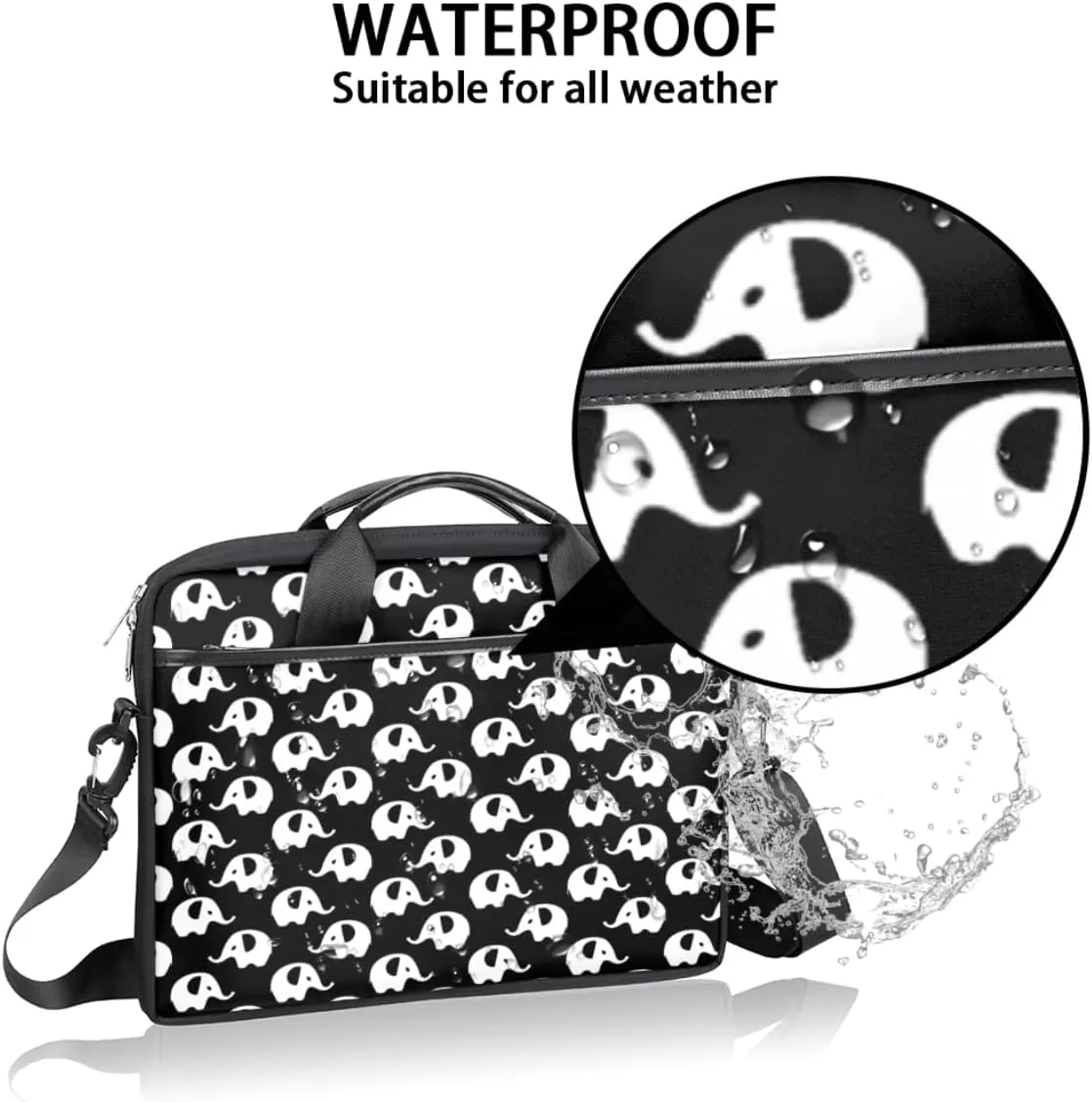Grape Wine Bottle Laptop Shoulder Messenger Bag Waterproof Laptop Briefcase Handle Padded Strap