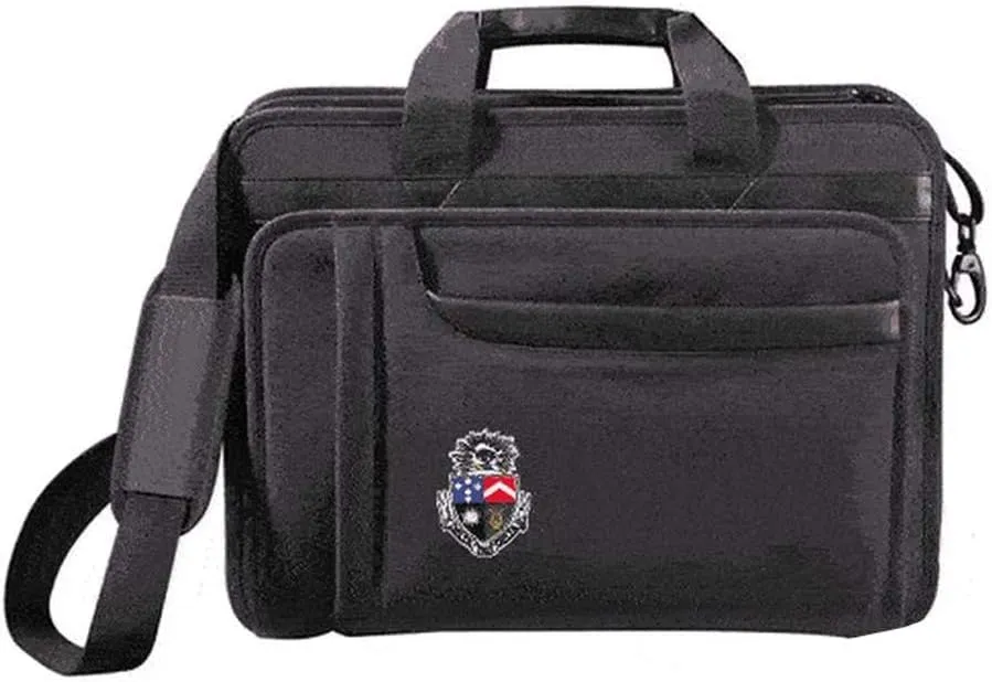 Greekgear Delta Tau Delta Crest - Shield Briefcase Attache Black