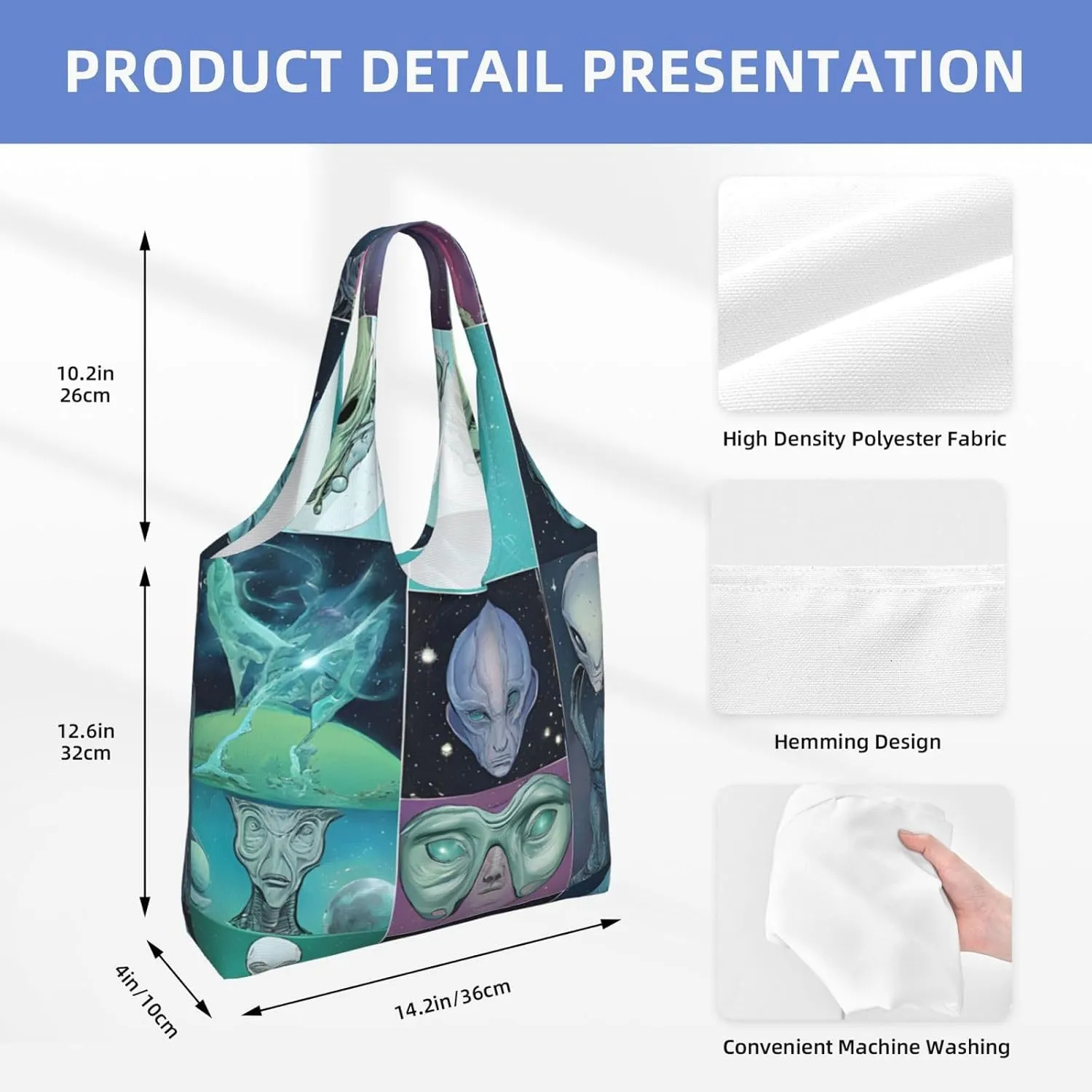 Green Alien Stylish Canvas One-Shoulder Commuter Bag-Suitable For Daily Use And Urban Exploration