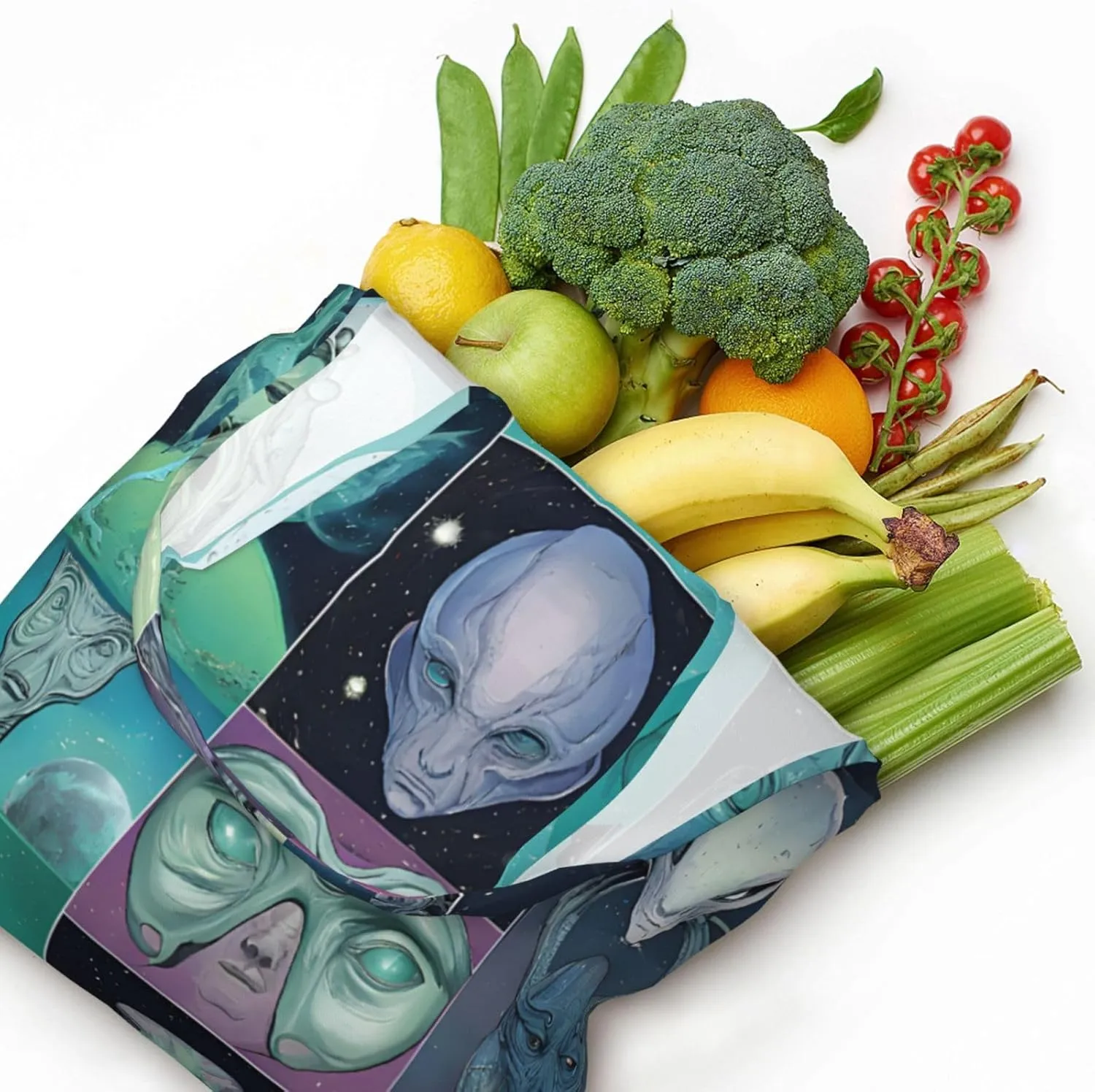 Green Alien Stylish Canvas One-Shoulder Commuter Bag-Suitable For Daily Use And Urban Exploration