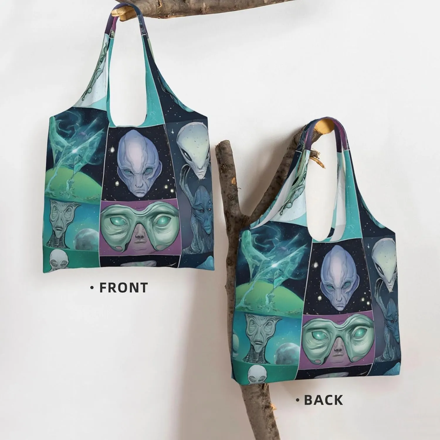 Green Alien Stylish Canvas One-Shoulder Commuter Bag-Suitable For Daily Use And Urban Exploration