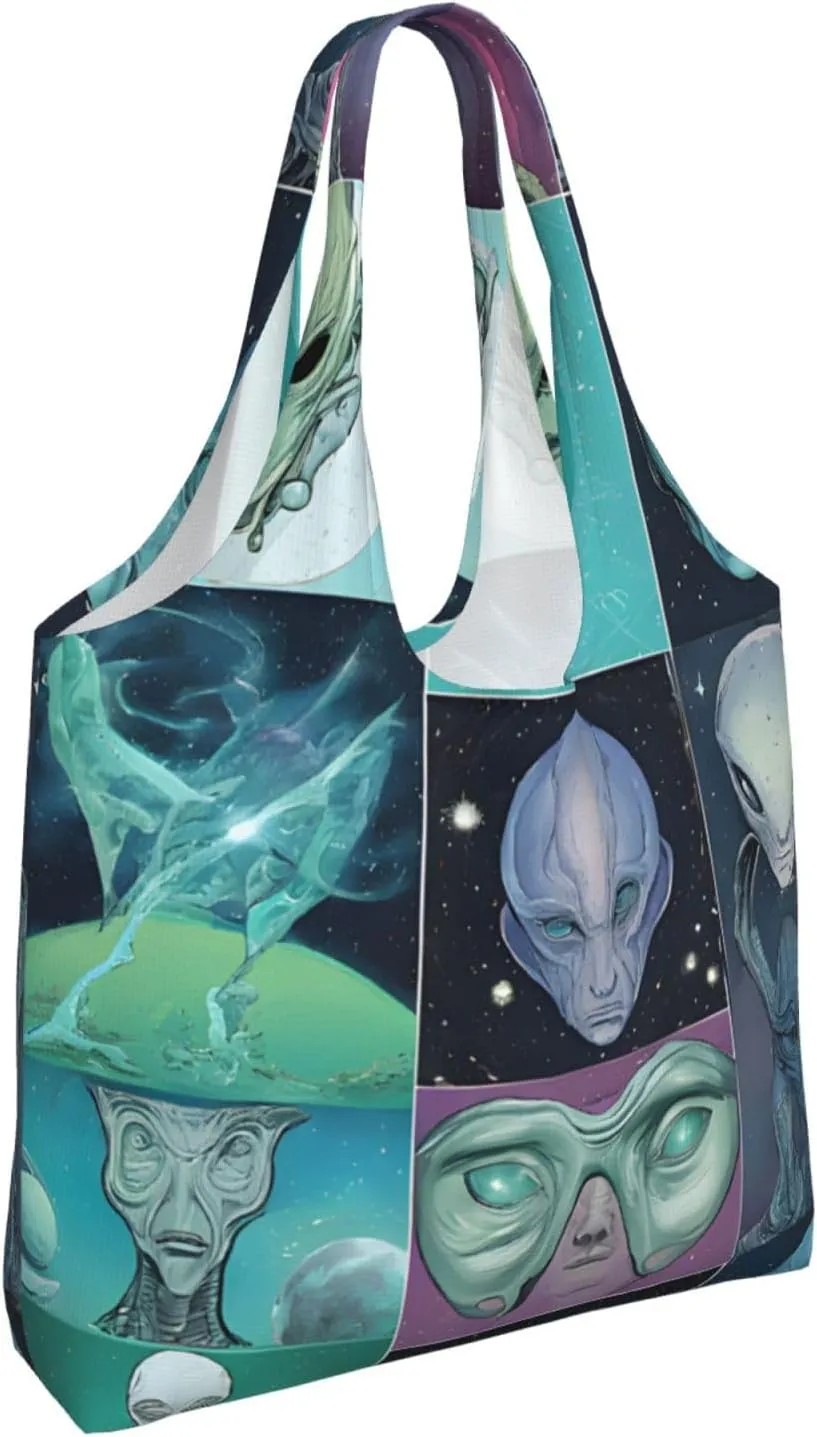 Green Alien Stylish Canvas One-Shoulder Commuter Bag-Suitable For Daily Use And Urban Exploration