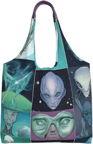 Green Alien Stylish Canvas One-Shoulder Commuter Bag-Suitable For Daily Use And Urban Exploration