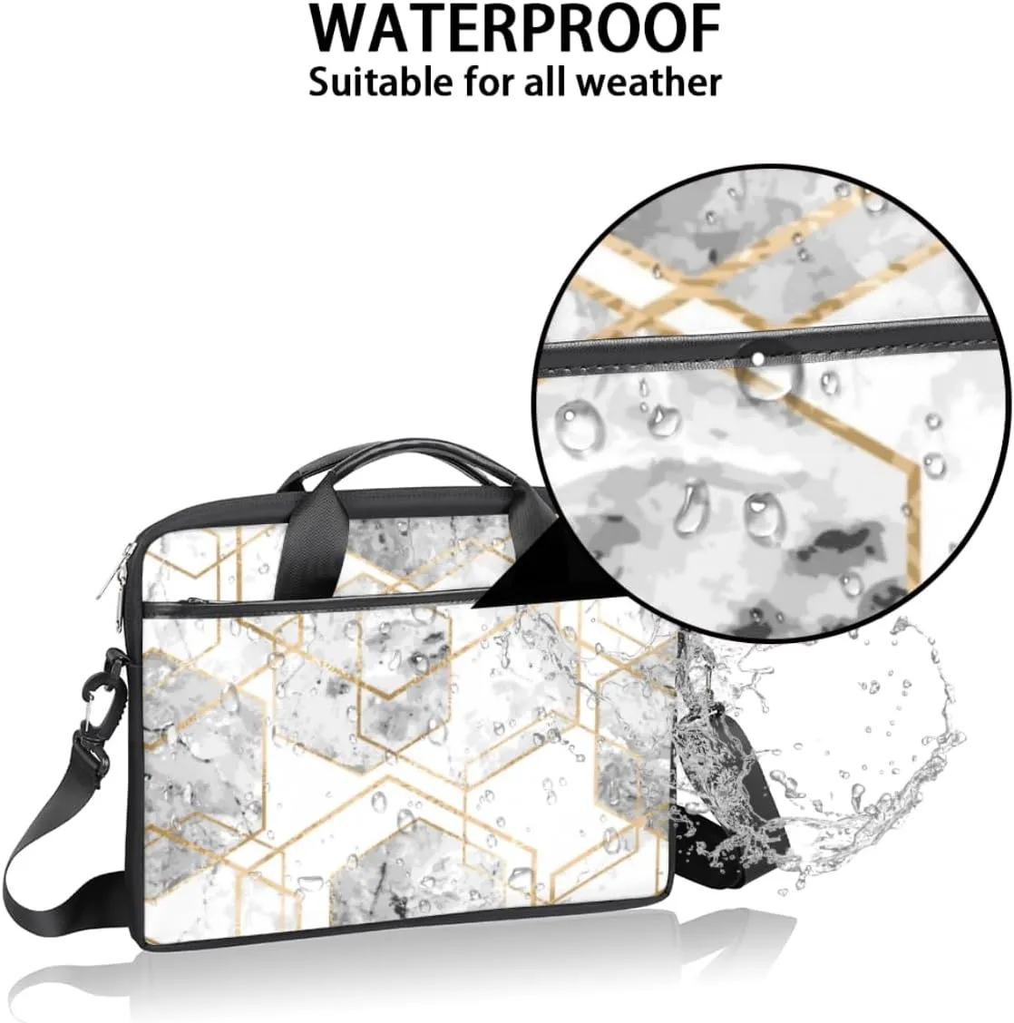 Green Leaf Laptop Bag for Men Women 13-15 Inch Case Bags Sleeve Shoulder with Anti Slip Removable The Pad Straps