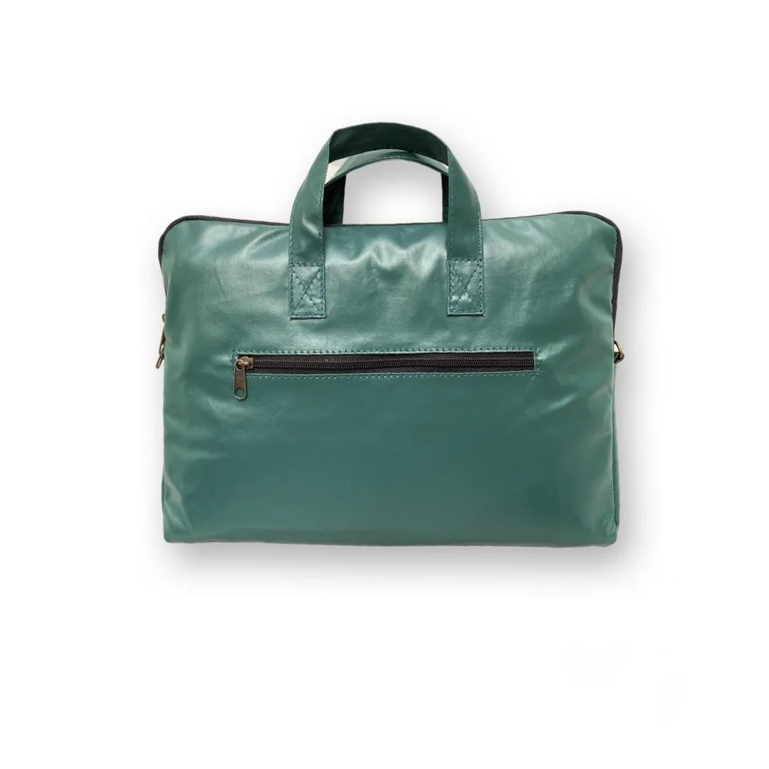 Green Vegan Leather Laptop Case