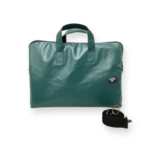 Green Vegan Leather Laptop Case