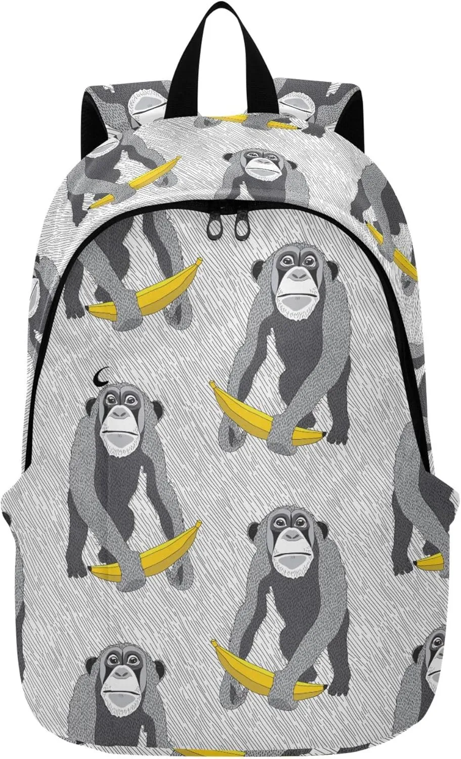 Grey Monkey Banana Laptop Backpack Travel Hiking Camping Work Computer Back Packs Book Bags for Women Men