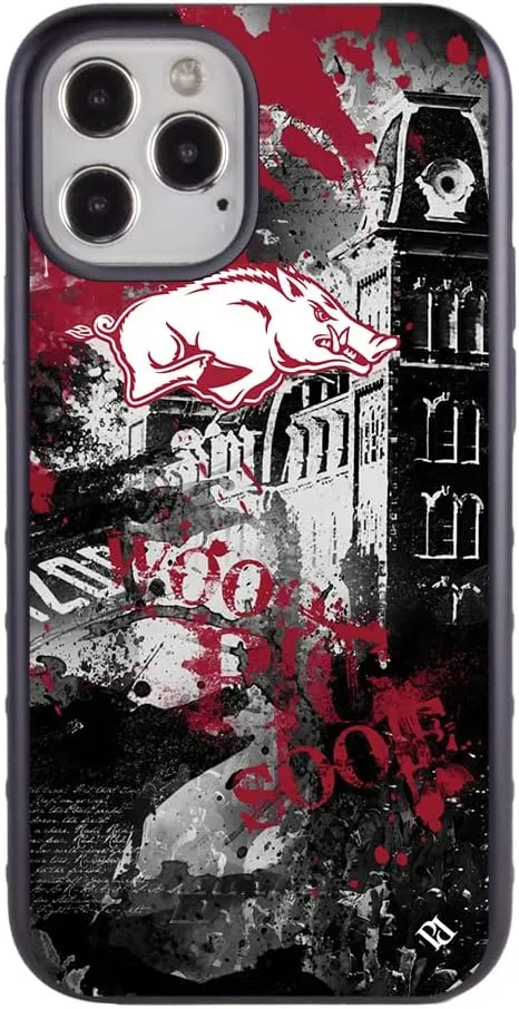 Guard Dog Arkansas Razorbacks - Paulson Designs Spirit DP Hybrid Case for iPhone 12/12 Pro - Black w/Black