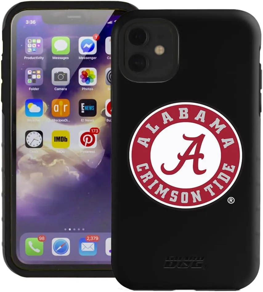 Guard Dog Case Compatible with iPhone 11 - Military Grade - Rugged Two Piece Protection - Collegiate Licensed - Alabama Crimson Tide - Logo