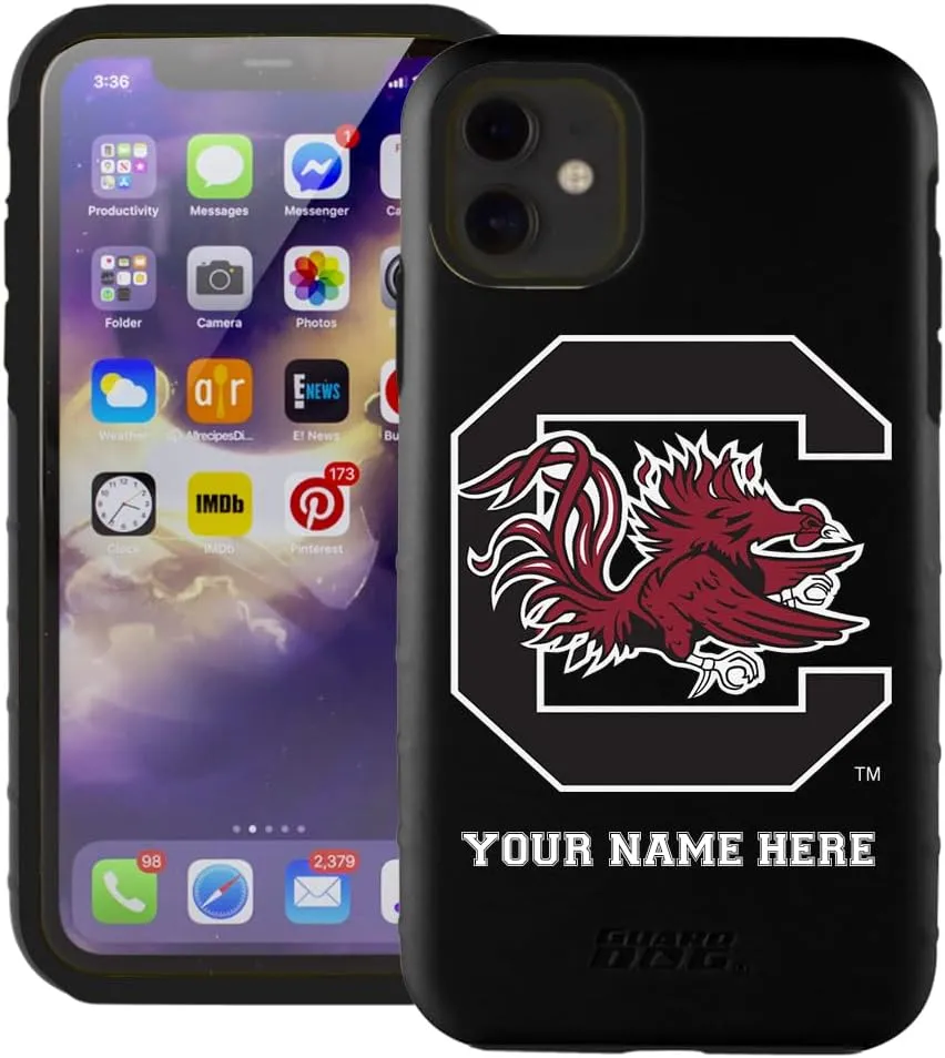 Guard Dog Case Compatible with iPhone 11 - Military Grade - Rugged Two Piece Protection - Collegiate Licensed - South Carolina Gamecocks - Personalized