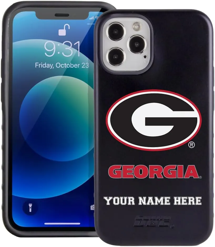 Guard Dog Case Compatible with iPhone 12/12 Pro - Military Grade - Rugged Two Piece Protection - Collegiate Licensed - Georgia Bulldogs - Personalized