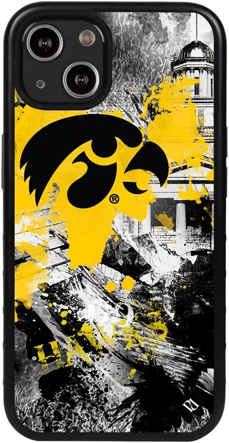 Guard Dog Case Compatible with iPhone 14 - Military Grade - Rugged Two Piece Protection - Collegiate Licensed - Iowa Hawkeyes - by Paulson Designs