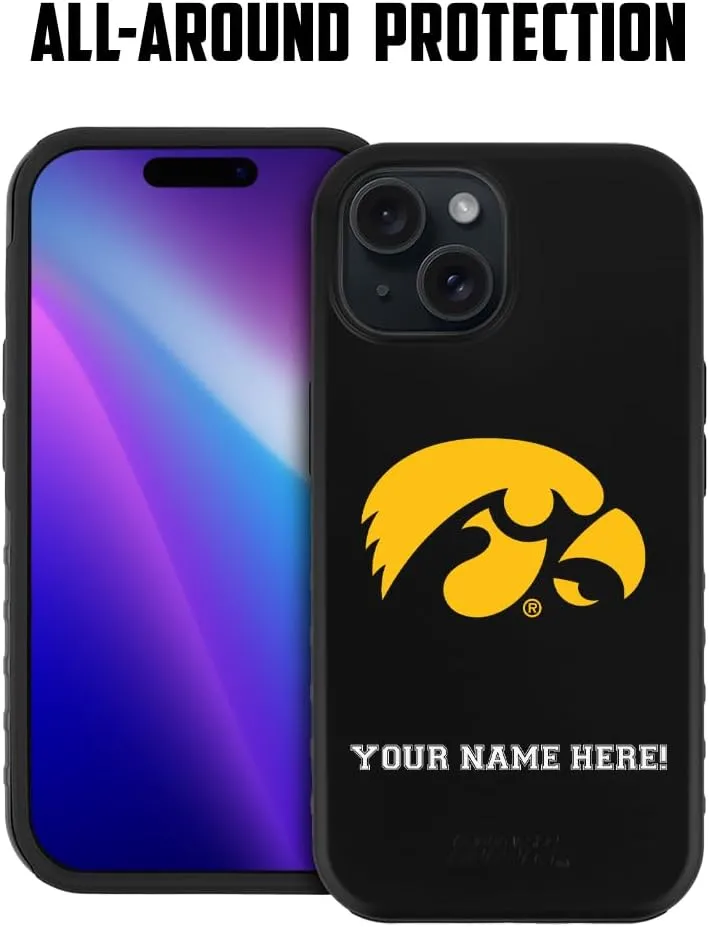 Guard Dog Case Compatible with iPhone 14 - Military Grade - Rugged Two Piece Protection - Collegiate Licensed - Iowa Hawkeyes - Personalized