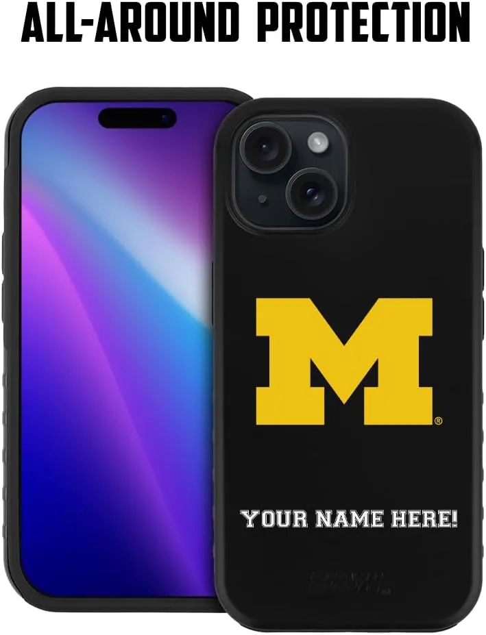 Guard Dog Case Compatible with iPhone 14 - Military Grade - Rugged Two Piece Protection - Collegiate Licensed - Michigan Wolverines - Personalized